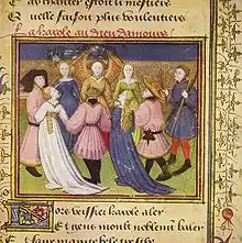 Dancing the carole (Roman de la Rose, c. 1250)