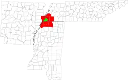 Map of Memphis Metropolitan Area