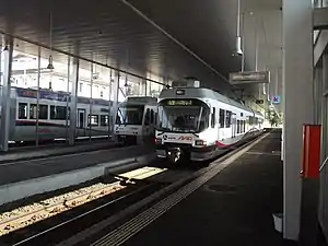 Train in station platform