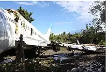 The split, destroyed Boeing 737 shortly after the incident