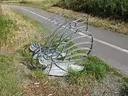 Butterfly sculpture and cycle rack