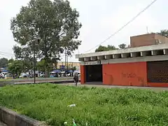 Lago de Terminos Street entrance to Metro station San Joaquín