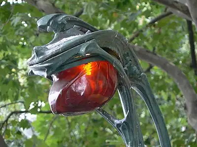 Detail of an entrance's lamp post