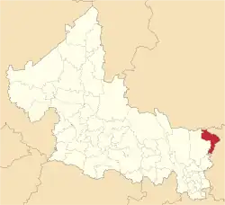 Location of the municipality in San Luis Potosí