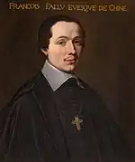 Portrait of François Pallu in cleric clothing, wearing a cross around his neck.