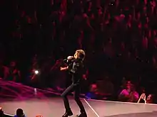 Jagger singing on stage