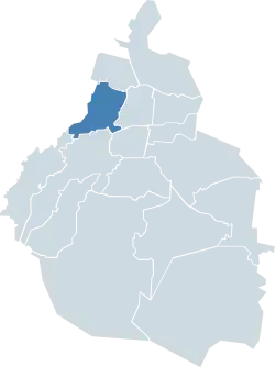 Location of Miguel Hidalgo in Mexico City