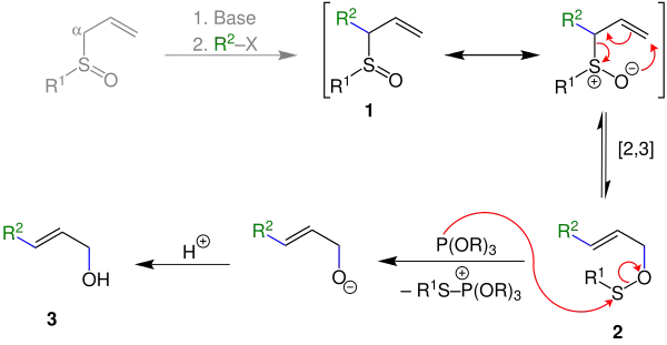 Reaktionsmechanismus Mislow-Evans-Umlagerung