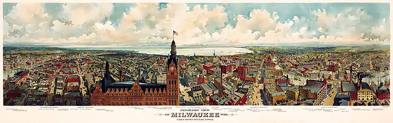 Image 29Panoramic view of Milwaukee 1890-1900 (from Portal:Architecture/Townscape images)