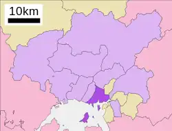 Location of Minami-ku in Hiroshima City