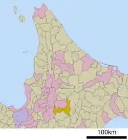 Location of Minamifurano in Hokkaido (Kamikawa Subprefecture)