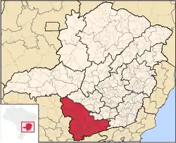 Location of Sul and Sudoeste de Minas