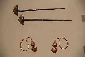 Ming dynasty Hairpins & Gold Earrings