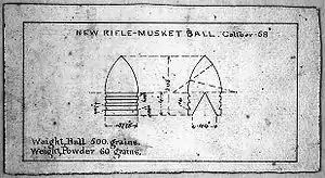 1855 Minié ball design from Harpers Ferry, West Virginia