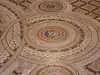 Minton Floor, show Liverpool's coat of arms, surrounded by the symbols of England, Scotland and Ireland, the rose, thistle (only one visible in photo) and shamrock.