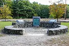 Monument detail, looking south toward Massachusetts Route 2A