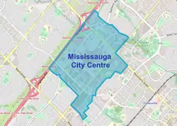 Location of Mississauga City Centre