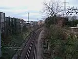 Gauntlet track just northwest of the tram stop