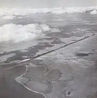 Suez Canal in February 1934. Air photograph taken by Swiss pilot and photographer Walter Mittelholzer.