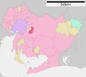 Location of Miyoshi in Aichi Prefecture