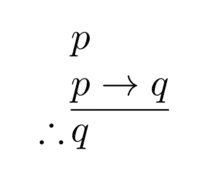 Depiction of inference using modus ponens