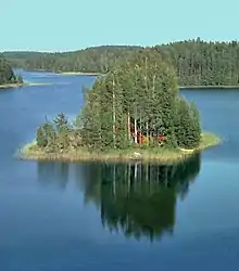 Image 49A summer cottage (mökki) on a lake island (from Culture of Finland)