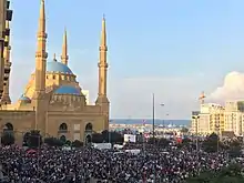 Image 26Protesters in Beirut. Mohammad Al-Amin Mosque, 20 October 2019 (from History of Lebanon)