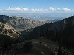 A view south from Moldo-ashuu pass—one of the gateways into the jayloo at Song Köl.