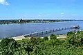 The pier in Płock, Poland. The view from the Tumskie Hill.