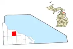 Location within Presque Isle County