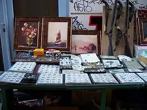 A stall dealing in collectible coins. Similar stalls can be found throughout Monastiraki