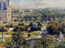 Claude Monet,Vue du jardin des Tuileries 1876, painted from Chocquet's apartment, rue de Rivoli, Musée Marmottan Monet