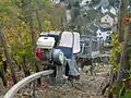 Diesel powered car of Monorackbahn in a vineyard near Kobern-Gondorf