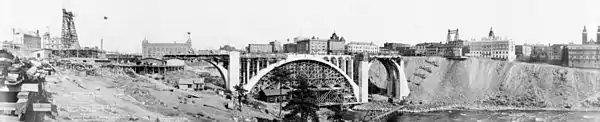 Construction of the Monroe Street Bridge, August 3, 1911