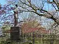 Statue of Lesya Ukrainka by Mykhailo Chereshniovsky erected in 1975 in High Park, in Toronto, Canada. Engraved is the quote "Whoever liberates themselves shall be free. Whoever is liberated by others captive shall remain".