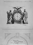 Rinehart's drawing for the Monumental Clock (1858), House of Representatives Chamber, U.S. Capitol.