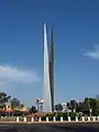 View of the Monumento a la Raza, at Paseo de los Héroes