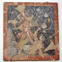 Mosaic depicting King Lycurgus of Thrace killing Ambrosia (2nd BC)