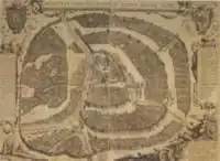 An example of using Moscovia as the name of a city — the capital of White Russia (Russia Alba). Sigismund's plan of Moscow, 1610.