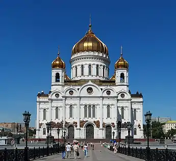 Russian Revival - Cathedral of Christ the Saviour, Moscow, Russia, 1839-1860, destroyed in 1931 and rebuilt in 1995-2000