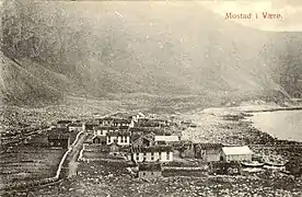 View of the only road in the village, Husbekkveien, from around 1900