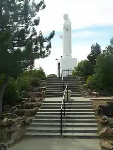 Sacred Heart statue at Mother Cabrini Shrine in Golden, Colorado