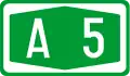 Croatian A5 motorway shield