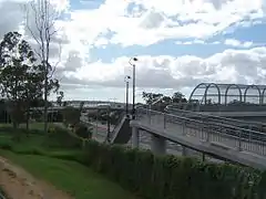 Overpass and footbridge at Hillcrest, Logan City, 2014