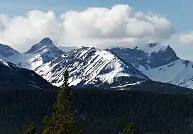 Mount Parrish (left), Mount McLaren (centered), and Chinook Peak (right)