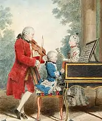 Image 15A young Wolfgang Amadeus Mozart, a representative composer of the Classical period, seated at a keyboard. (from Classical period (music))