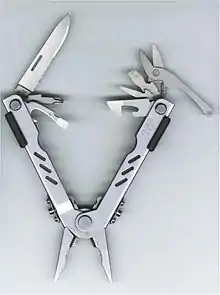 A Gerber Compact Sport 400 multitool, open