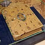 The binding of the Mstislav Gospel (Novgorod, 1551) incorporates numerous Byzantine miniatures from the 10th and 11th centuries