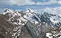 Northwest aspect of Mt. Baldwin (center) and White Fang (left)