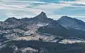 North aspect of Mount Clark seen from Clouds Rest. Gray Peak to right.